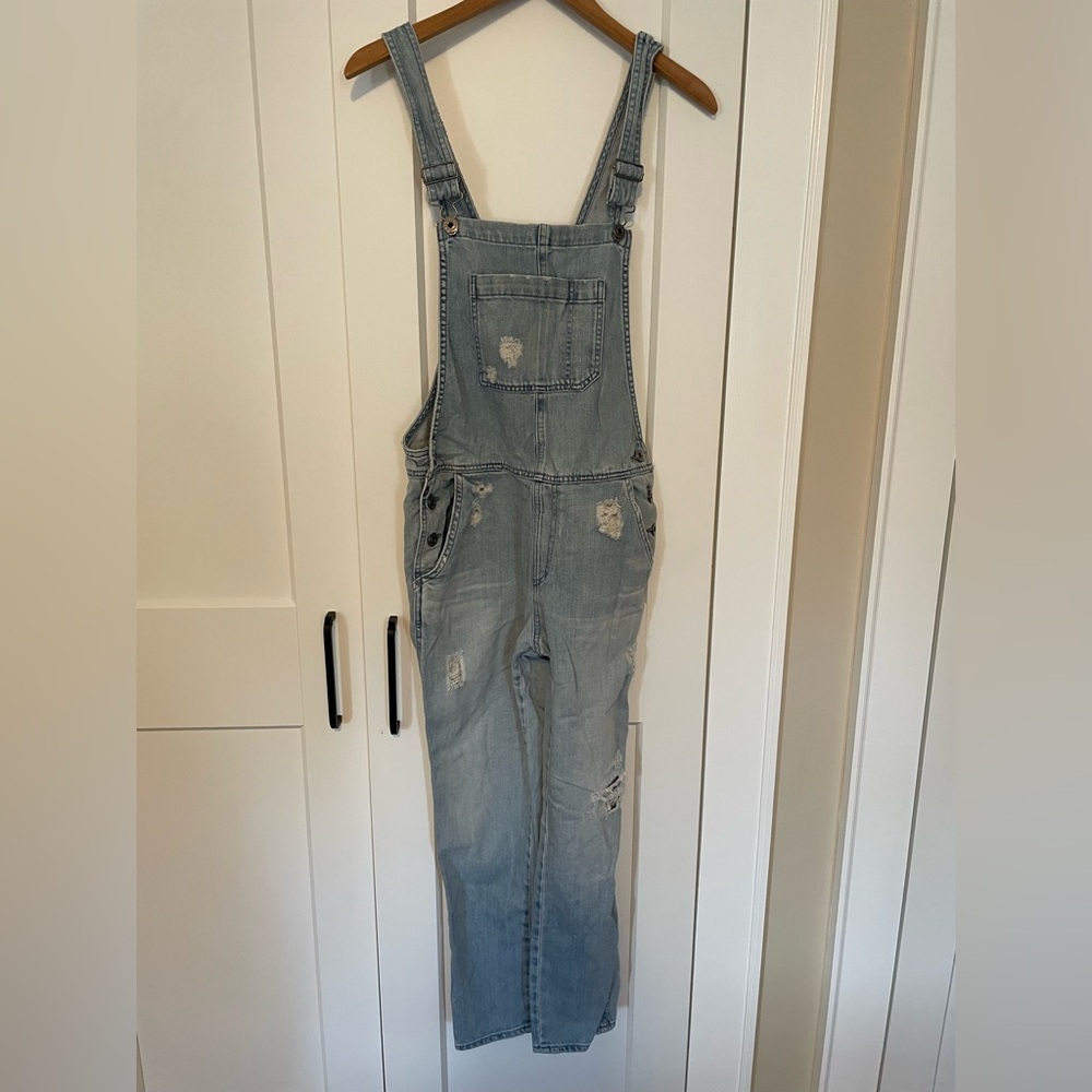 AG Adriano Goldschmied Light Blue Denim Overalls